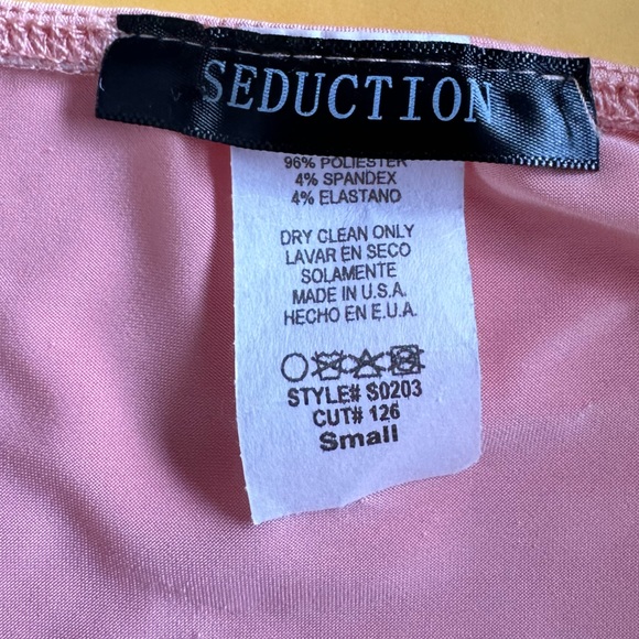 Body con light pink / salmon color dress. Size Small. - Picture 5 of 5